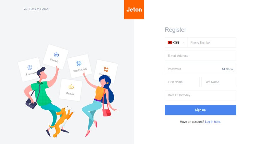 Регистрация на сайте Jeton Wallet